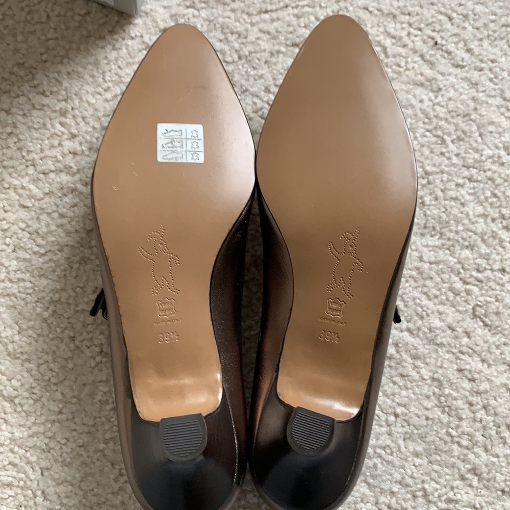 MARNI “Dorsey” T-strap kitten heel metallic leather shoes - Picture 9 of 11